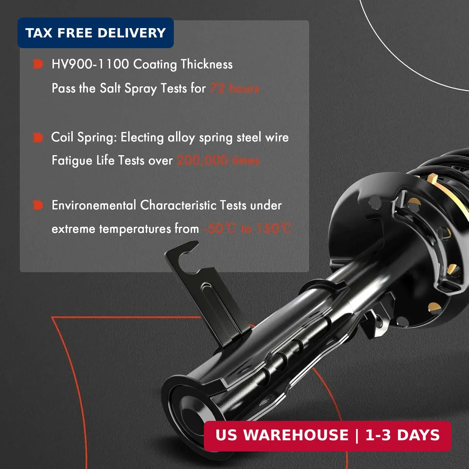 A-Premium Front Complete Struts Compatible with Hyundai Elantra (GLS, Limited) 2