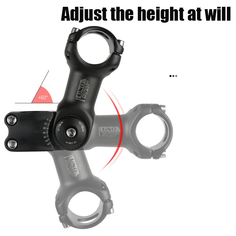 Riser 0-60 Degree Adjustable Bicycle Handlebar Stem Riser 25.4mm/31.8mm