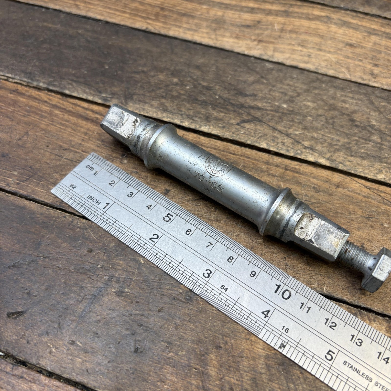 Vintage Campagnolo 70-SS Bottom Bracket Spindle 70mm 109mm ISO Italy Silver