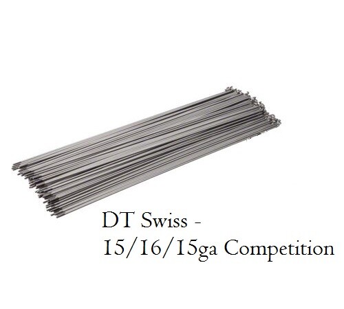 DT Swiss Competition 268mm Steel Spokes 15/16/15g 1.8/1.6/1.8mm Lot of 36 Silver