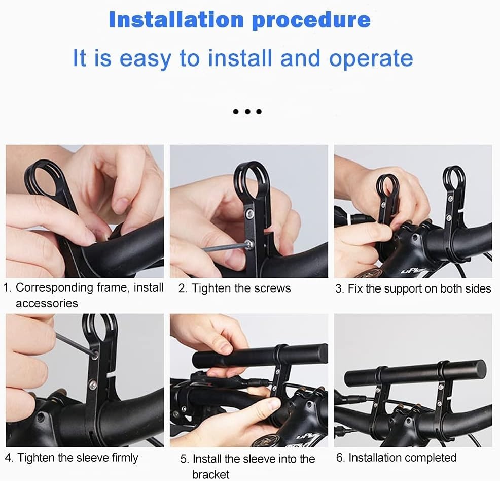 Bike Handlebar Extension Frame Aluminum Alloy 20cm Blue Mount Bracket New