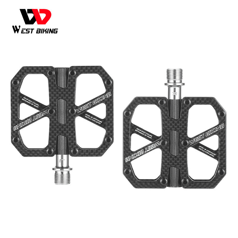 Bike Pedals Ultralight T700 Carbon Fiber Titanium Axle 3 Bearings Bicycle Pedals