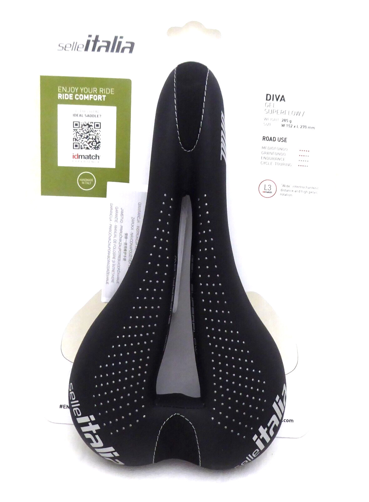 Selle Italia Diva Gel Superflow Saddle – Titanium, Black, Women’s, L3