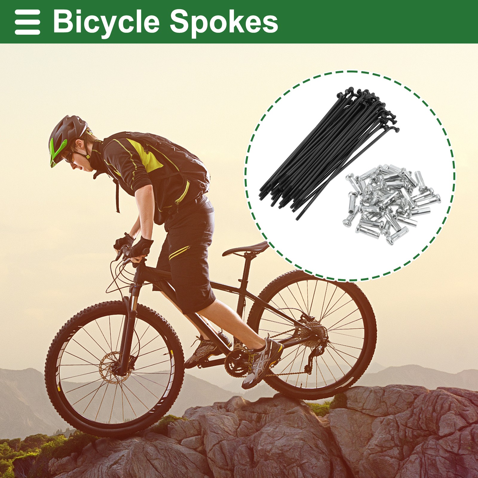 14G 89mm Length Bicycle Spokes Nipple Carbon Steel Black Universal
