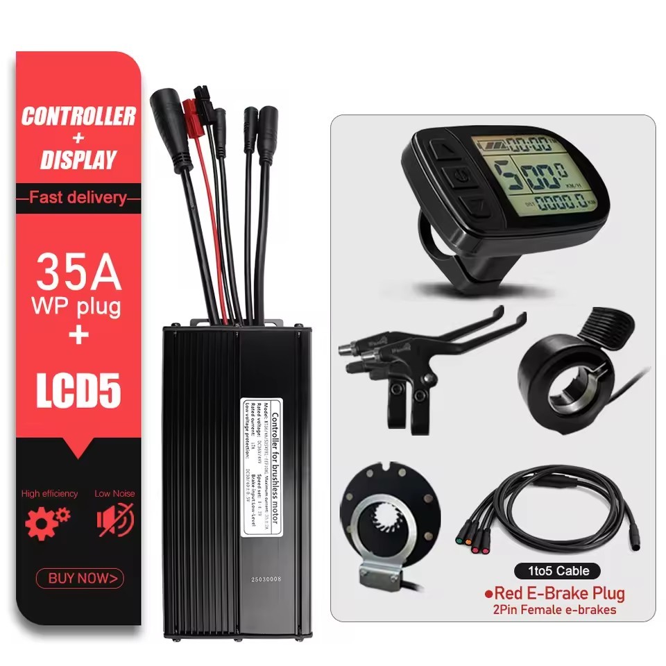 KT 35A Sine Wave Controller 36V-52V for 1000W/1500W E-bike w/ KT Display HAU