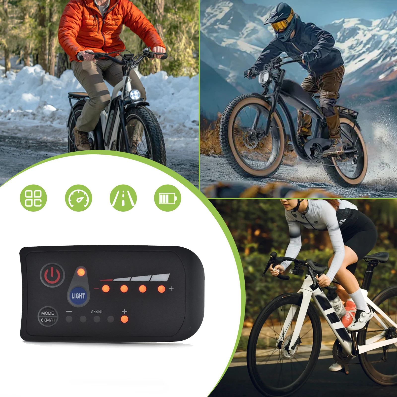 36V Electric Bike Computer Ebike Wired Odometer Speedometer Waterproof Stopwatch