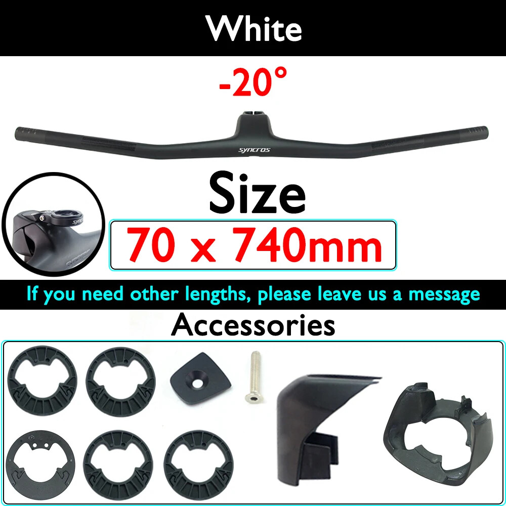 Full Carbon MTB Bicycle Integrated Cockpit Handlebar 740-780mm -20° UD Matte