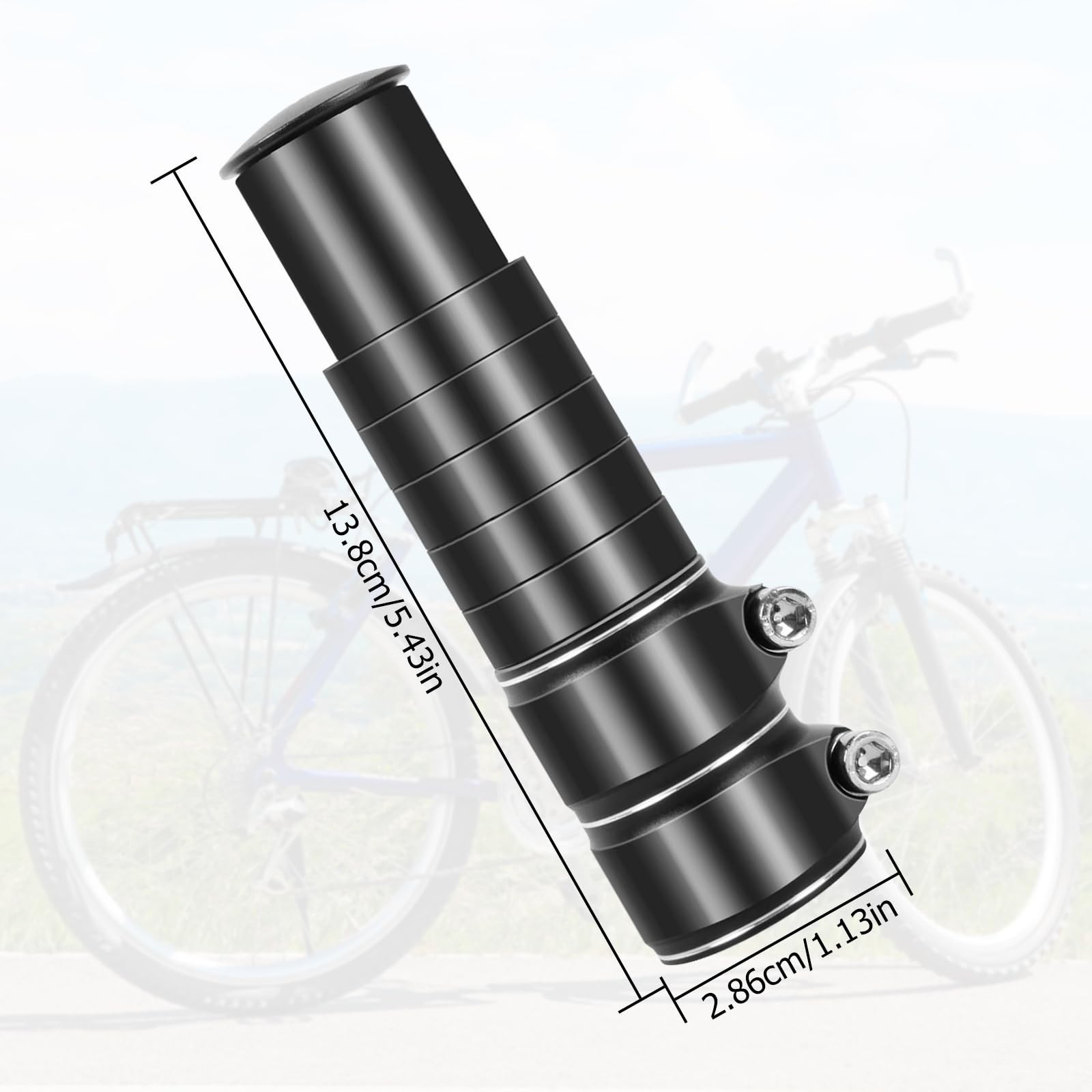 Adjustable Bike Stem Riser – 28.6mm Handlebar Extender, Increases Height Up to 5