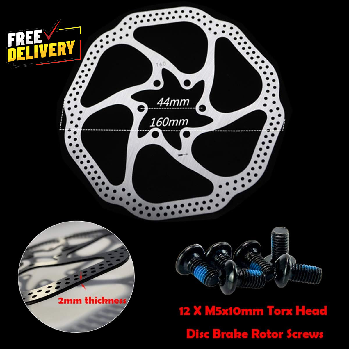 Bike Disc Brake Kit Including Front and Rear Caliper 160Mm Rotor Mechanic Tool..
