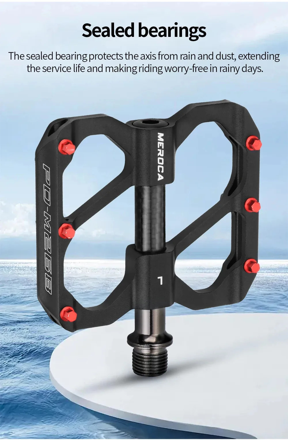 Ultralight MTB Road Bicycle Pedal 3pcs Sealed Bearing Dustproof Anti-slip Pedal