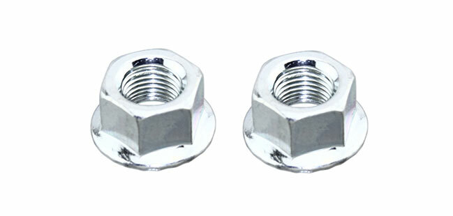Bicycle Bike Fixed Flange Hub Axle Nut – 3/8″ x 26T – Chrome – Set of 2.