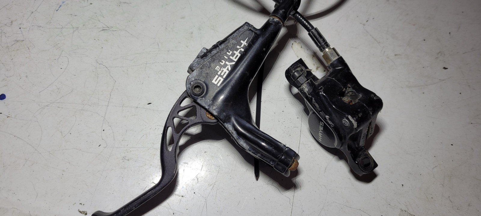 Hayes Nine Hydraulic Disc Brake Set Front & Rear Levers Calipers Hoses FOR PARTS