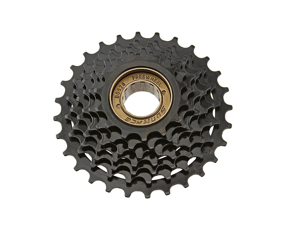 SUNRACE BRANDED 7 SPEED BICYCLE MULTIPLE FREEWHEELS 14/28T FRICTION BLACK.