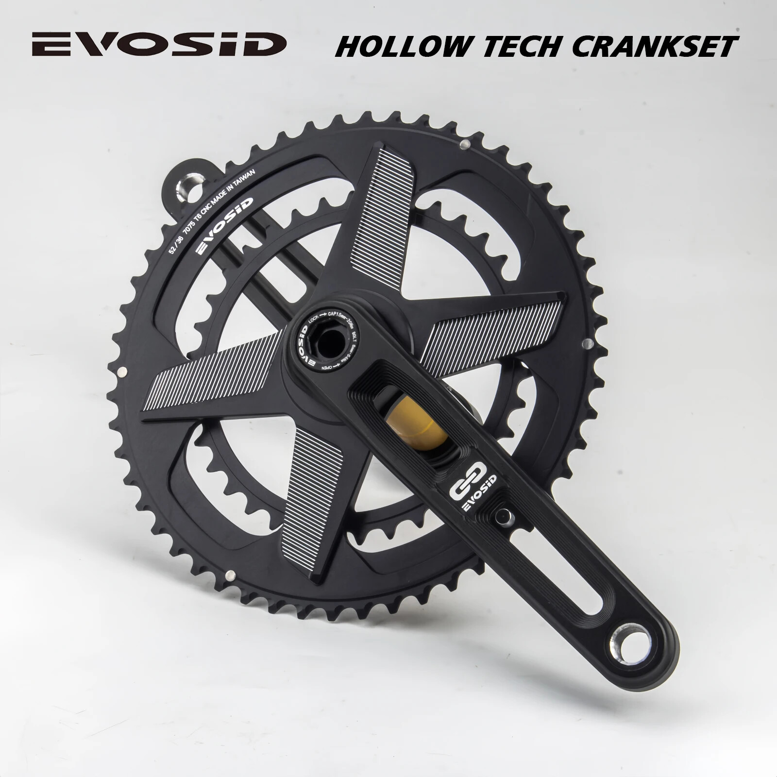 165mm Folding Road Bike Crank 52-36T 12 Speed 2X Chainring with Bracket Crankset