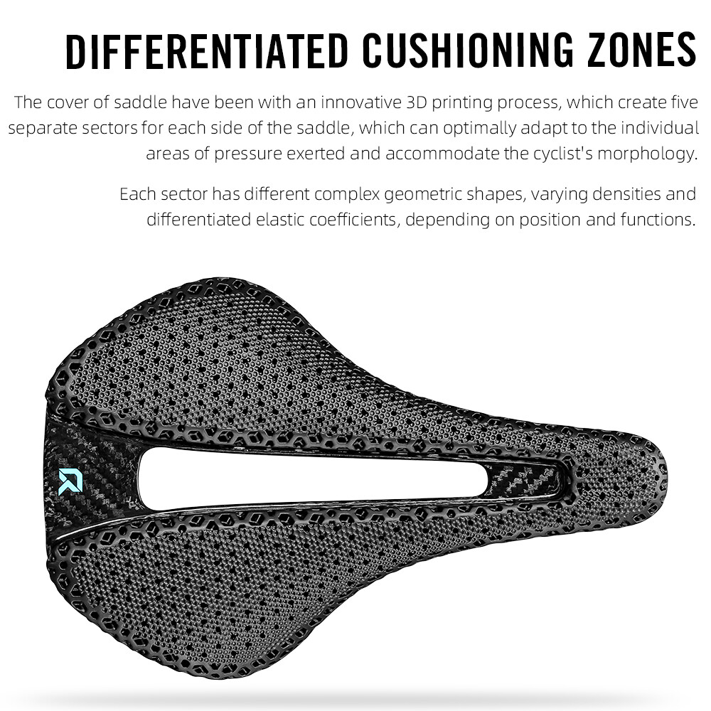 Full Carbon 3D Printed Bicycle Saddle 155/152mm 7x9mm Road MTB Bike EVA Saddle