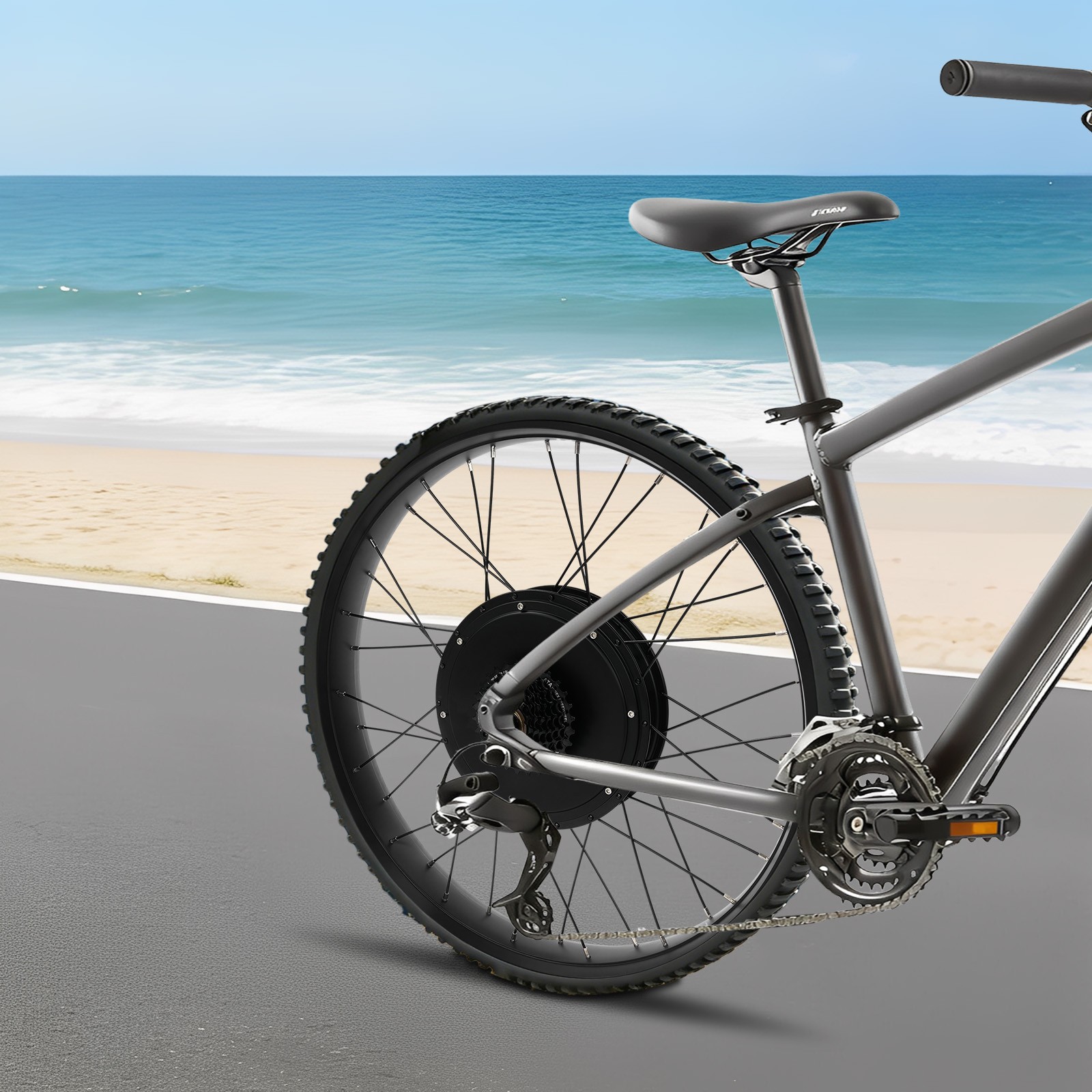 26″ Fat Tire Electric Bicycle Motor E-Bike Rear Wheel LCD Conversion Kit 48V 1KW