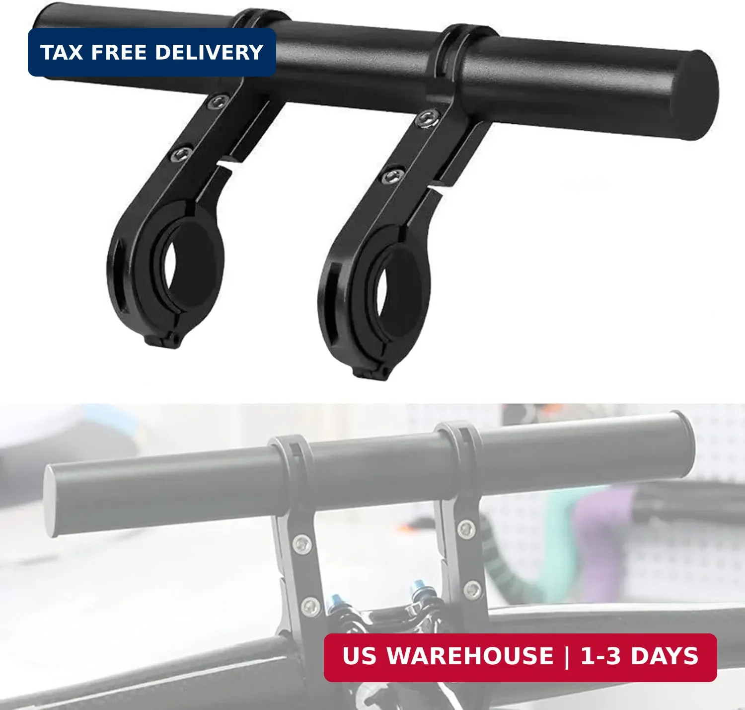 Bike Handlebar Extender with 8» Long Cross Bar, Aluminum Alloy 0.79″ Diameter H