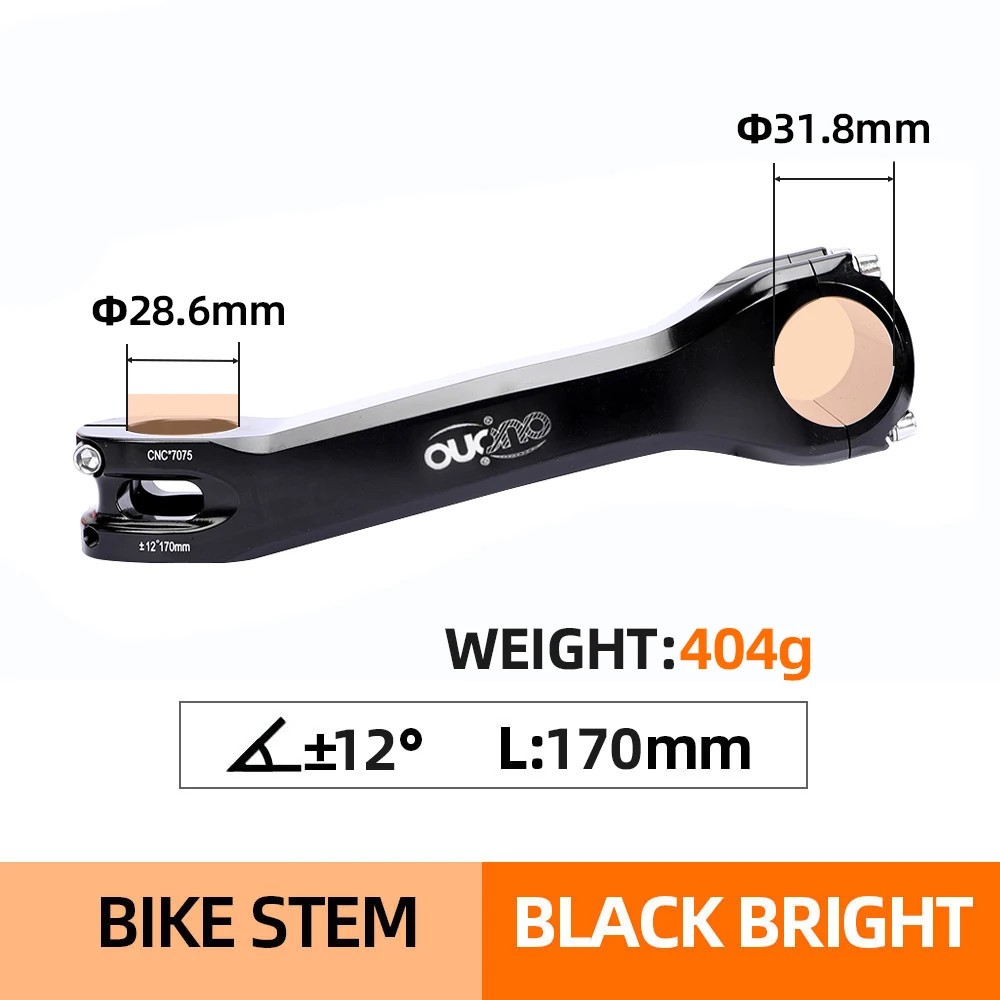 OUO 7075 Aluminum CNC Bike Stem 31.8mm 130-180mm Long MTB Handlebar Stem 6/17°