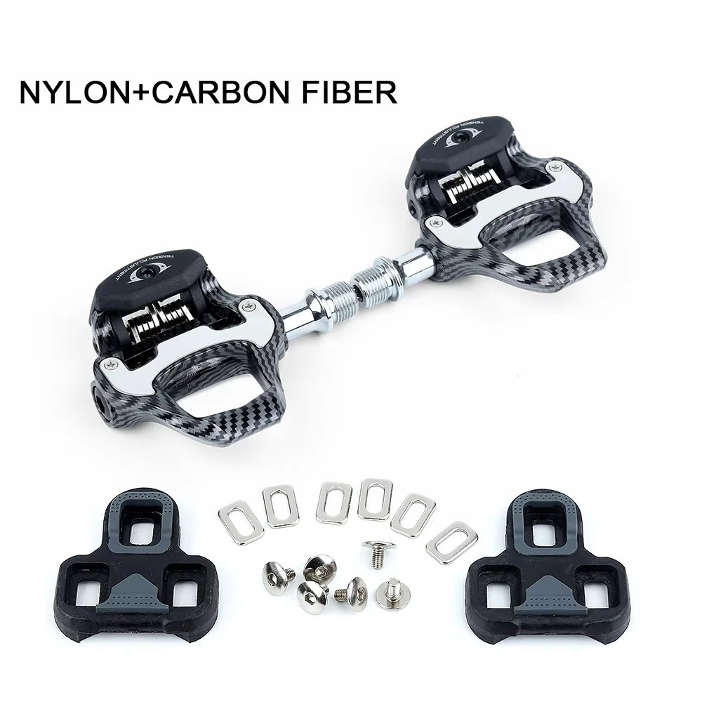 Bike Pedal Carbon Fiber Ultra Light Bearings Pedal For SPD Keo Self-Locking Peda