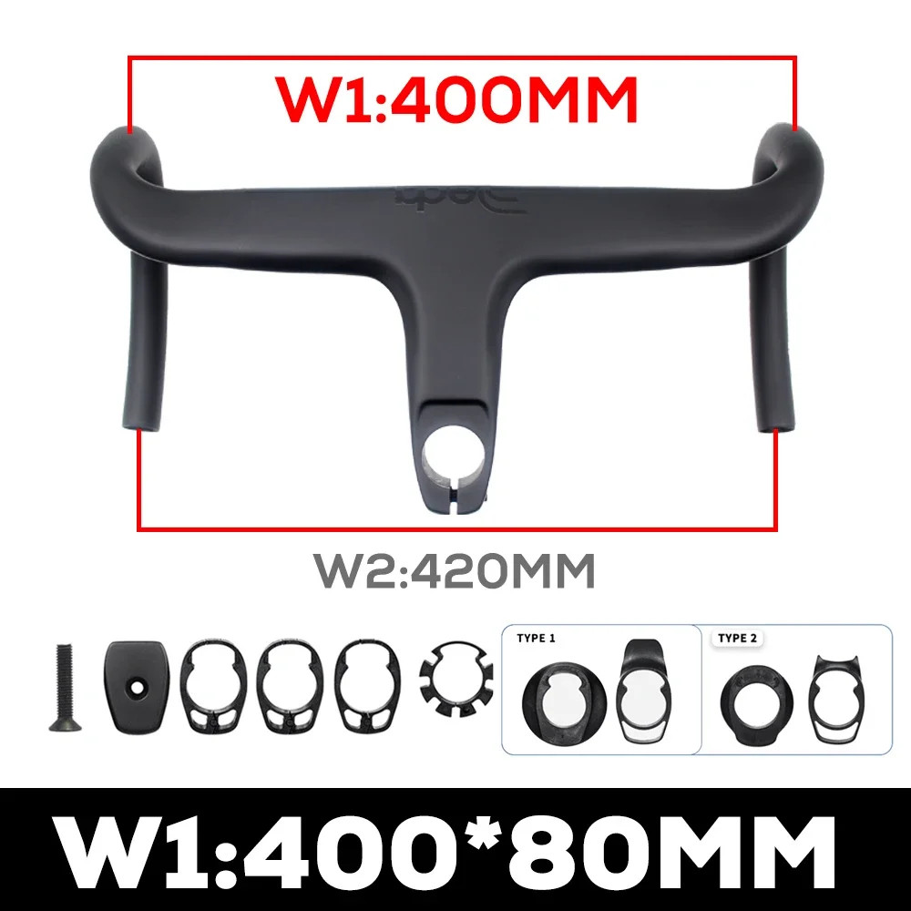 Road Bike Internal Cable Integrated Drop Bar Full Carbon Fiber Bicycle Handlebar