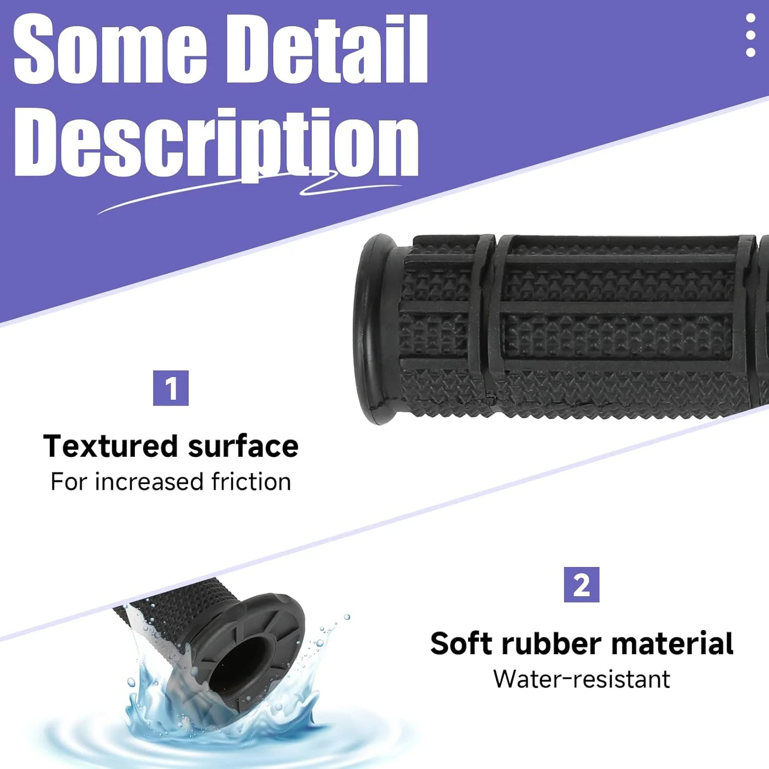 7/8 Handlebar Grips Rubber ATV Handle Grips Replacement for Rancher 350 420 Four