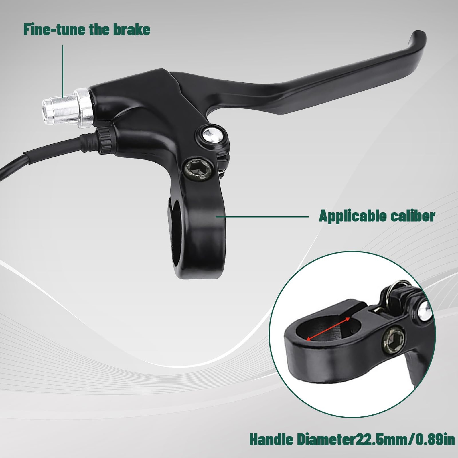 1 Pair 2 Wires Bike Brake Levers, 5.6 FT Durable Left & Right E Bike Electric