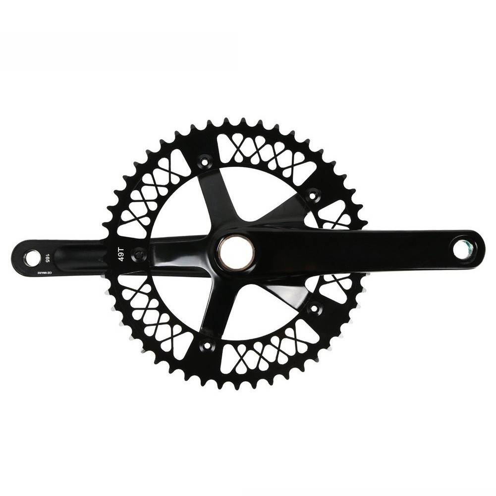 Aluminum Alloy 7075 Hollow Integrated Crankset for Fixed Gear Bikes 144BCD 49T