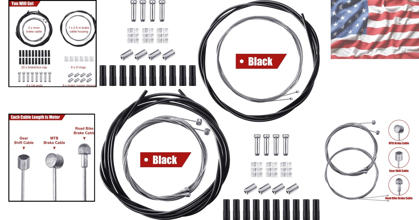 Universal Bicycle Shift and Brake Cable Kit – Durable and Reliable for All Bikes