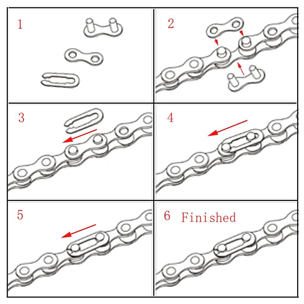 4 Pairs Bicycle Missing Link 1/6/7/8/9/10/11/12 Speed Chain Reusable Steel Bi…