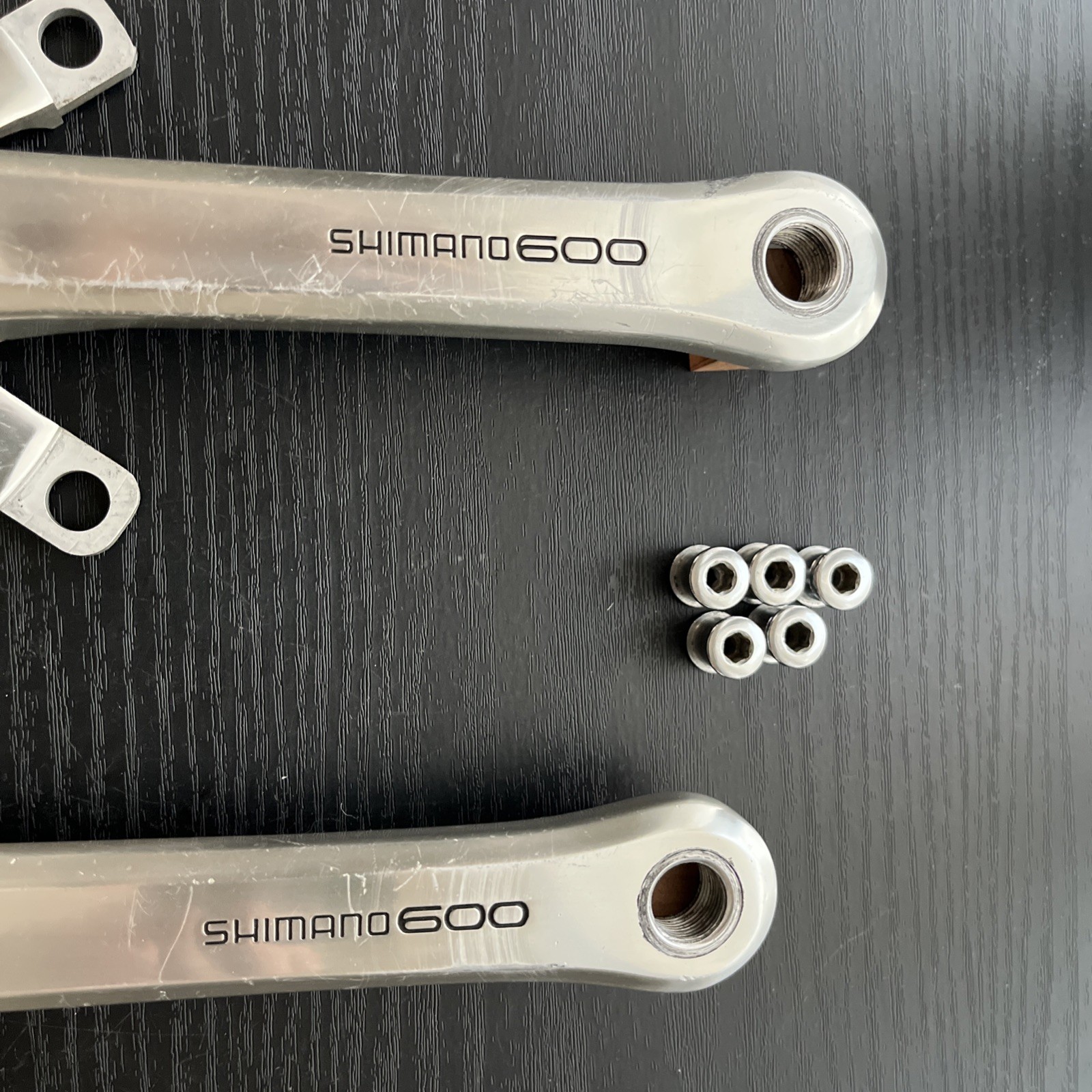 Vintage Shimano 600 FC-6207 Crank Set 170 Double 130 BCD Japan w/ Ring Bolts