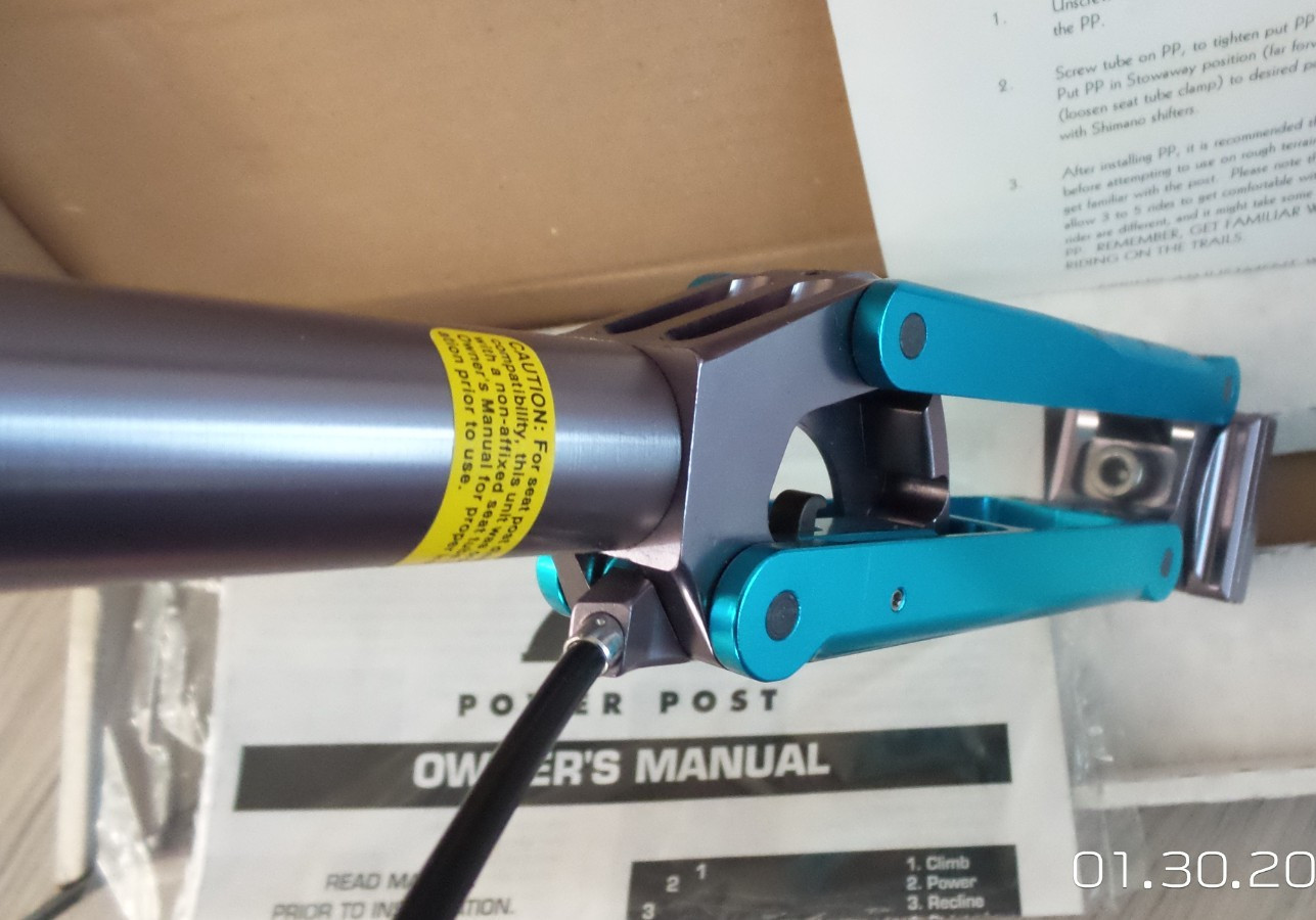 Power Post Max Dropper Seatpost 4 Position Anodized Blue Turquoise 27.2mm