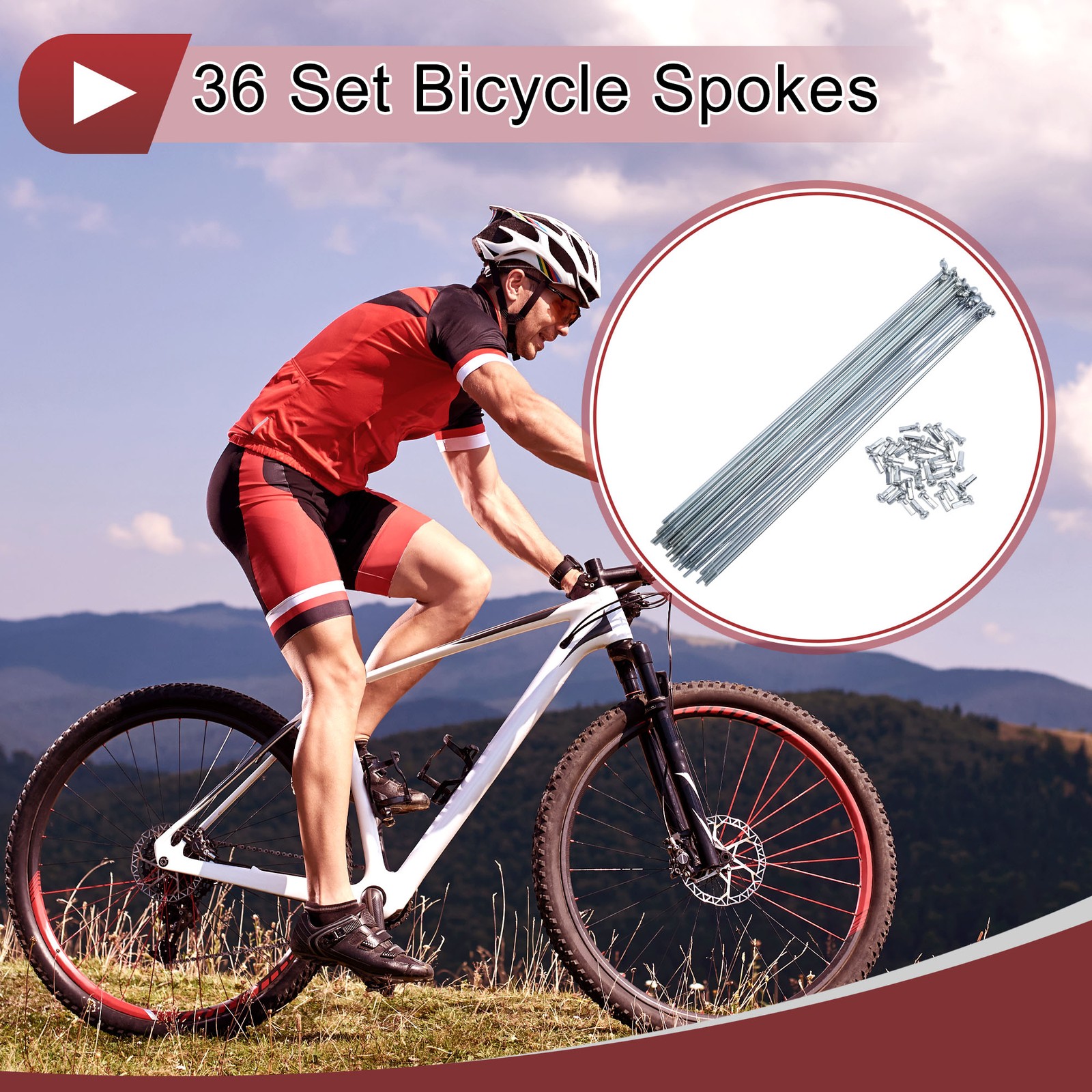 36 set 14G Bicycle Spoke 231 mm 14G Bicycle Steel Spoke No.45 Steel Zinc Plated