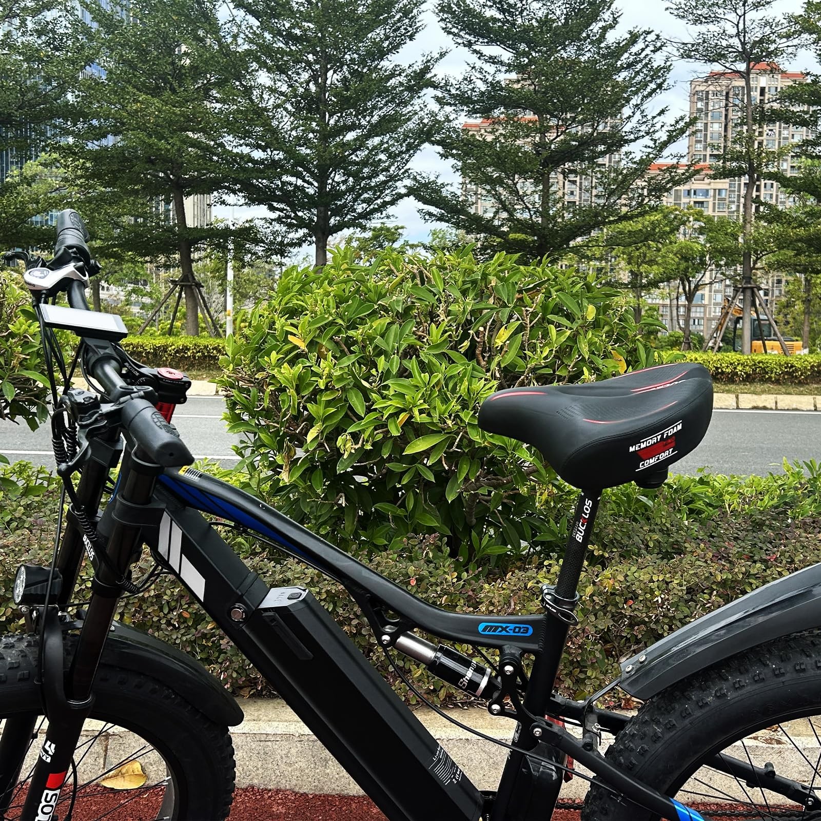 Wide Bike Seat for Men Women Ebike Seats Comfort Extra Large Comfortable Bicycle