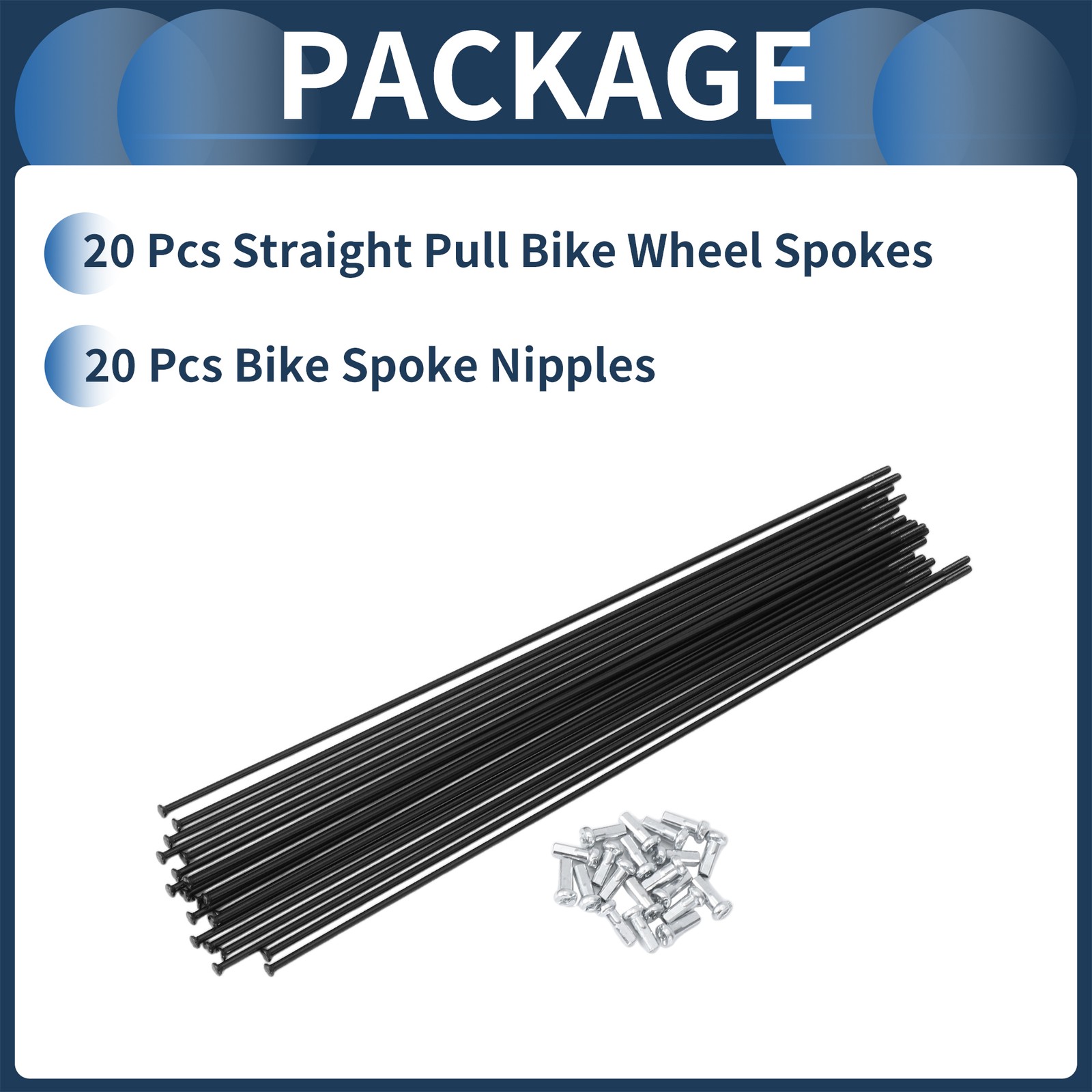 20 Set 14G Straight Pull Bicycle Spokes 231mm Straight Pull Bike Wheel Spokes