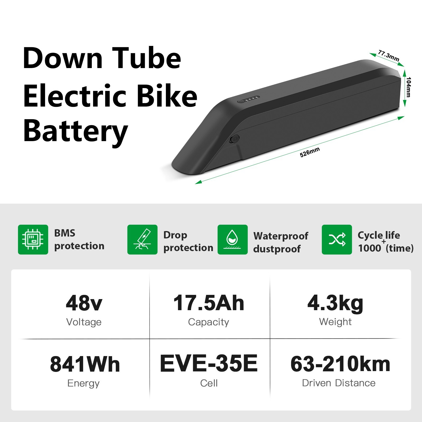 Himiway Cruiser Battery Replacement 48V 17.5Ah D3 D3 ST Electric Bike Battery