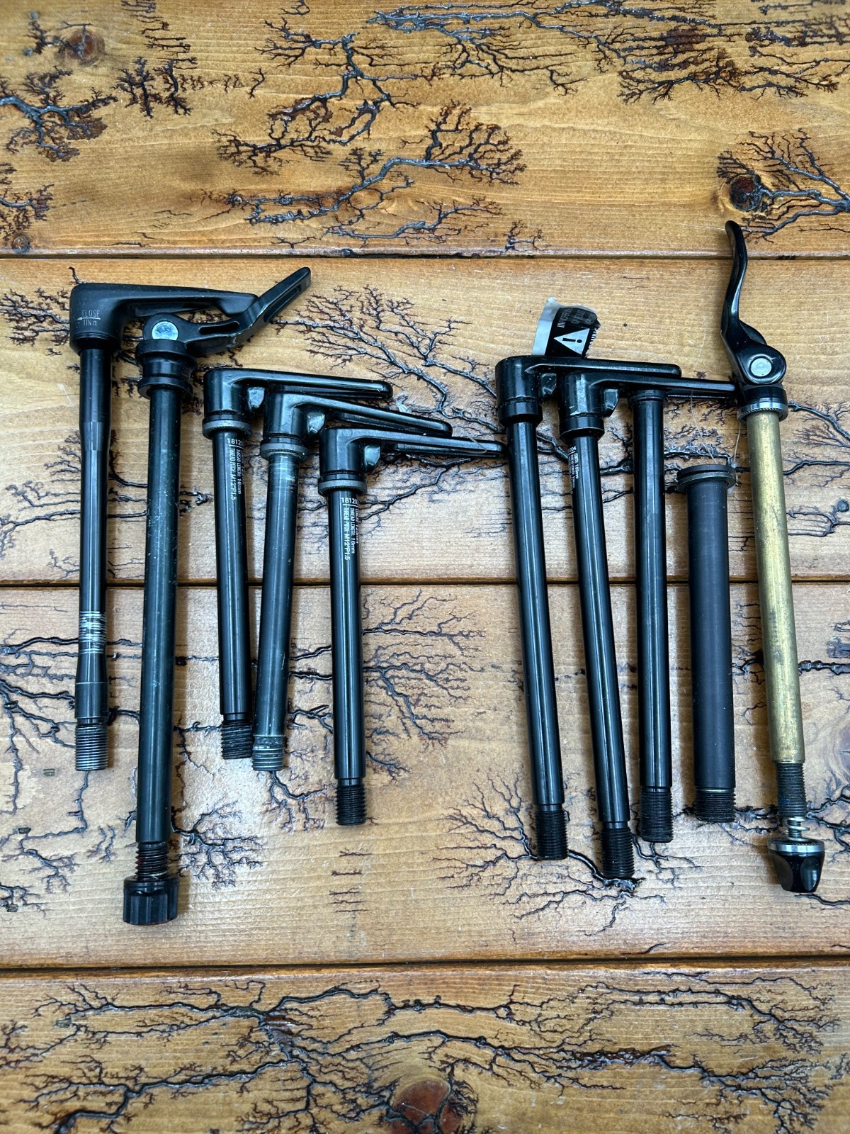 Lot of 10 Assorted Bicycle Thru Axles Front and Rears