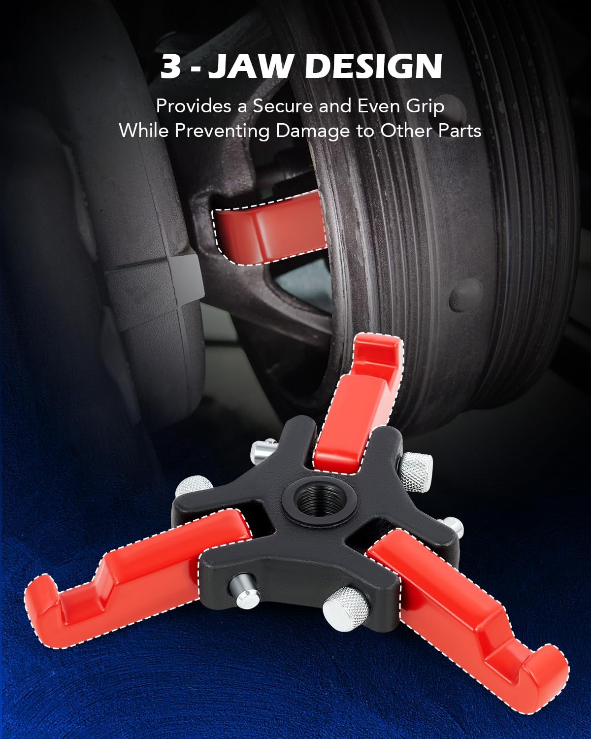 OMT Harmonic Balancer Puller Kit Red Adjustable Harmonic Dampener Removal Tool
