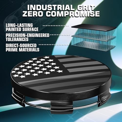 56MM 2.2 Inch Wheel Outer 56MM , Inner 53MM Gloss Black with American Flag