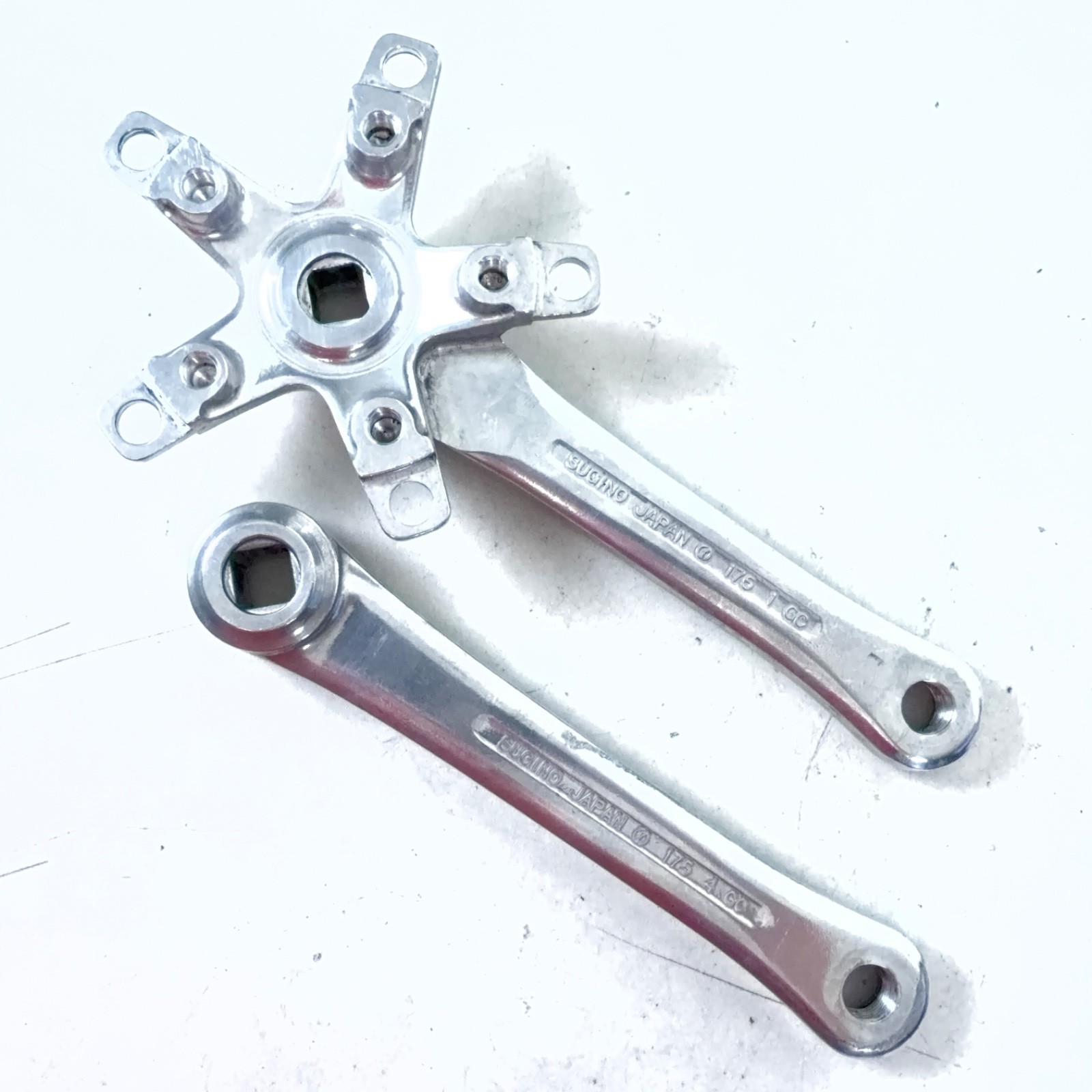 Sugnio Vintage GC Triple 110/74 Crankset Square Taper 175mm Arms w BB & Dustcaps