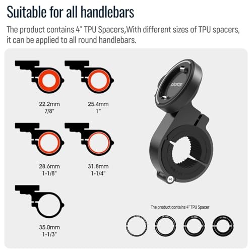 Bike Phone Mount,Motorcycle Phone Holder with 【1st Gen】Handlebar Mount-Black