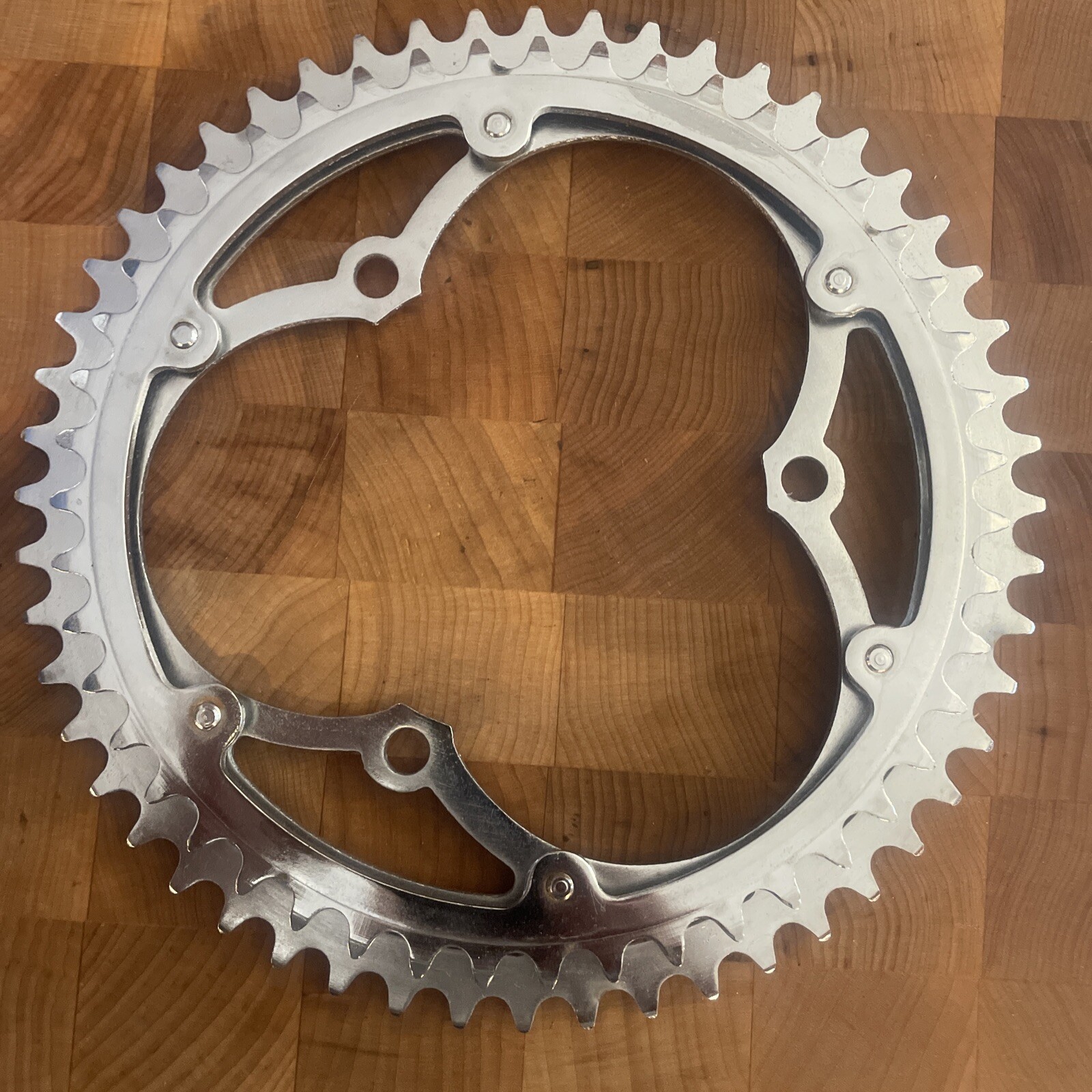 Vintage New-Old-Stock NERVAR CHAINRING SET 52/47T • 3-Arm • Chromed Steel. (NJ)