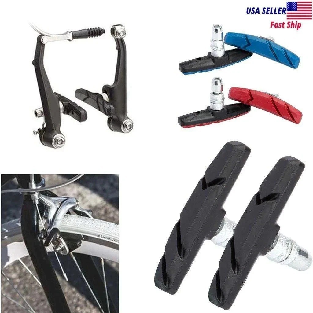 2/4/6PCS Mountain Bike BMX V Brake Blocks Rubber Bicycle Break Pad Shoes 3 Color