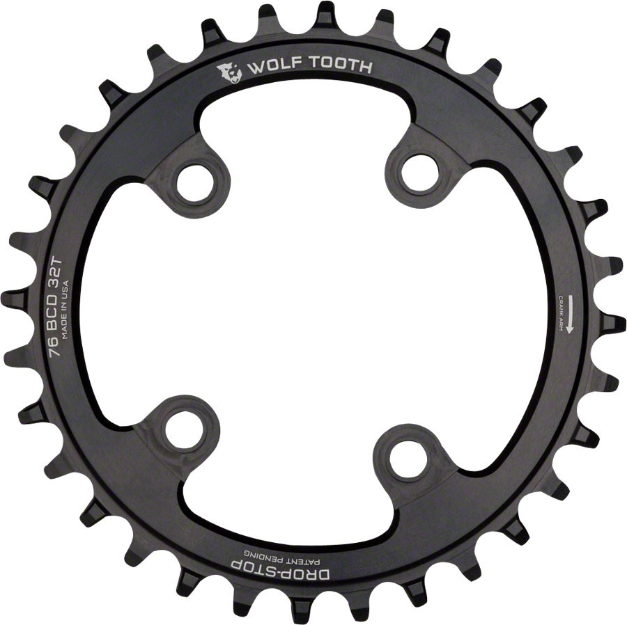 Wolf Tooth 76 BCD 30T Chainring | Drop-Stop Technology, Aluminum, Compatible
