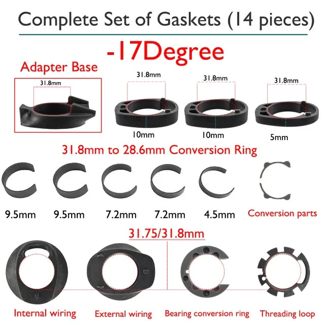 Carbon Bicycle Stem Riser 60-120mm 6/17 Degree 31.8mm Diameter Computer Stand