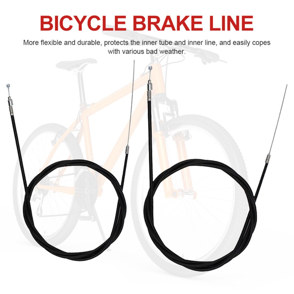 1 Set Reusable Bike Brake Cables Stainless Steel PVC for Front and Rear Brakes