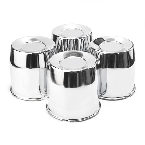RT 4PCS 4.25″ Hub 4.33″ H Center Caps Push Through Hub Cap Chrome for Trailers