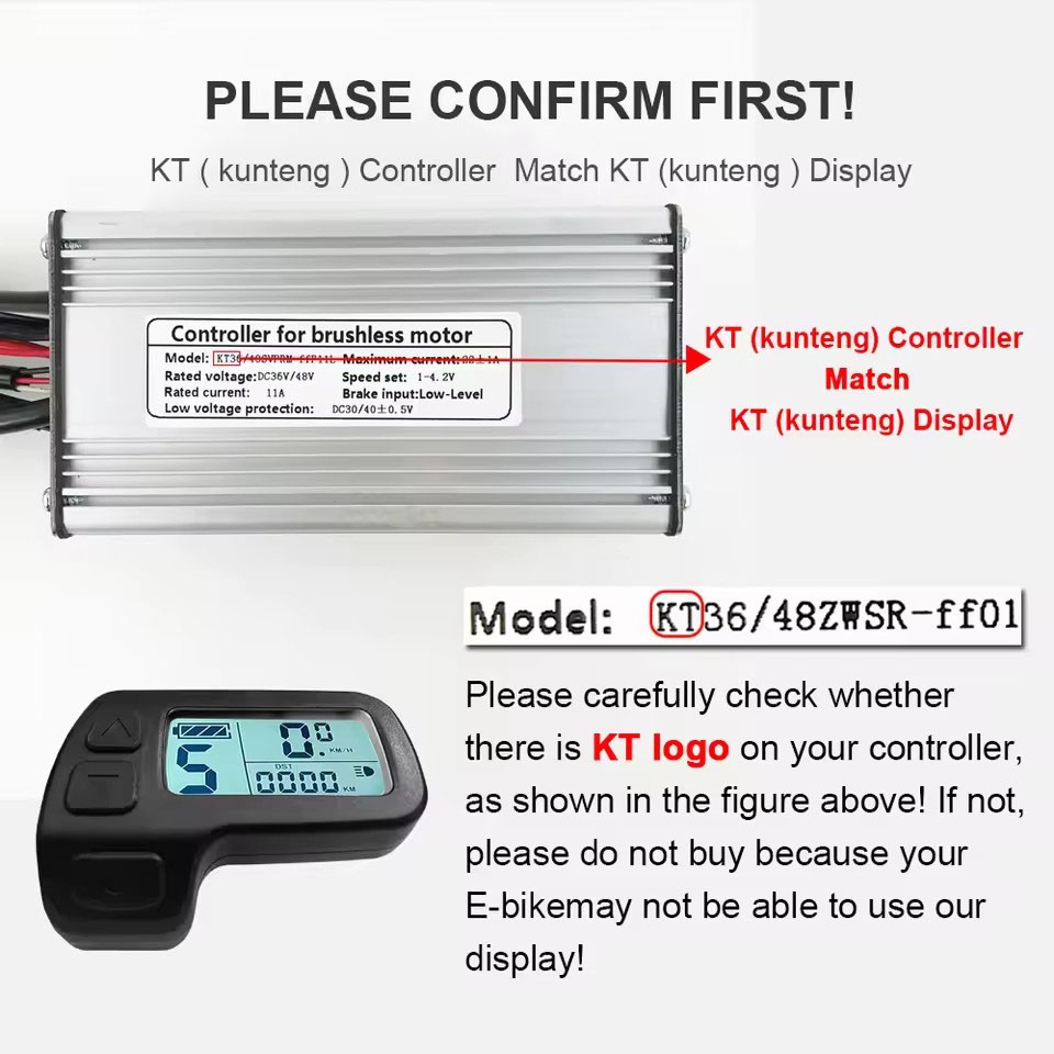 E-Bike 24V/36V/48V 5pin KT-LCD11 Display Power Speed Meter Control Panel WP Plug