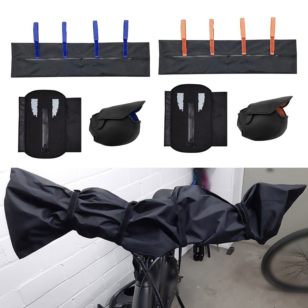 E-Bike Component Cover Set: Neoprene Battery Motor + Oxford Handlebar Covers