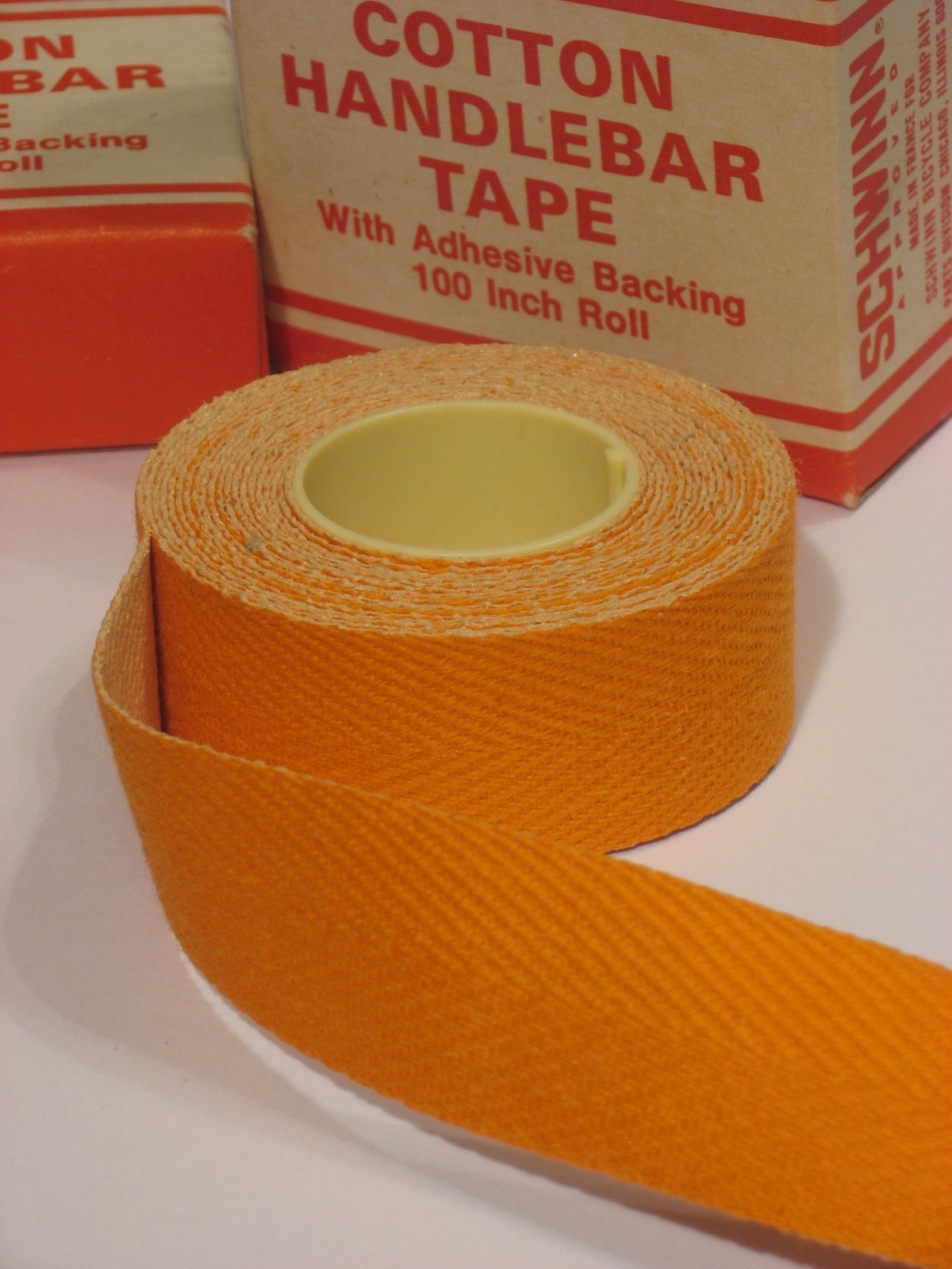 SCHWINN COTTON HANDLEBAR TAPE KOOL ORANGE CLOTH BAR Lot of 2 VELOX TRESSOSTAR