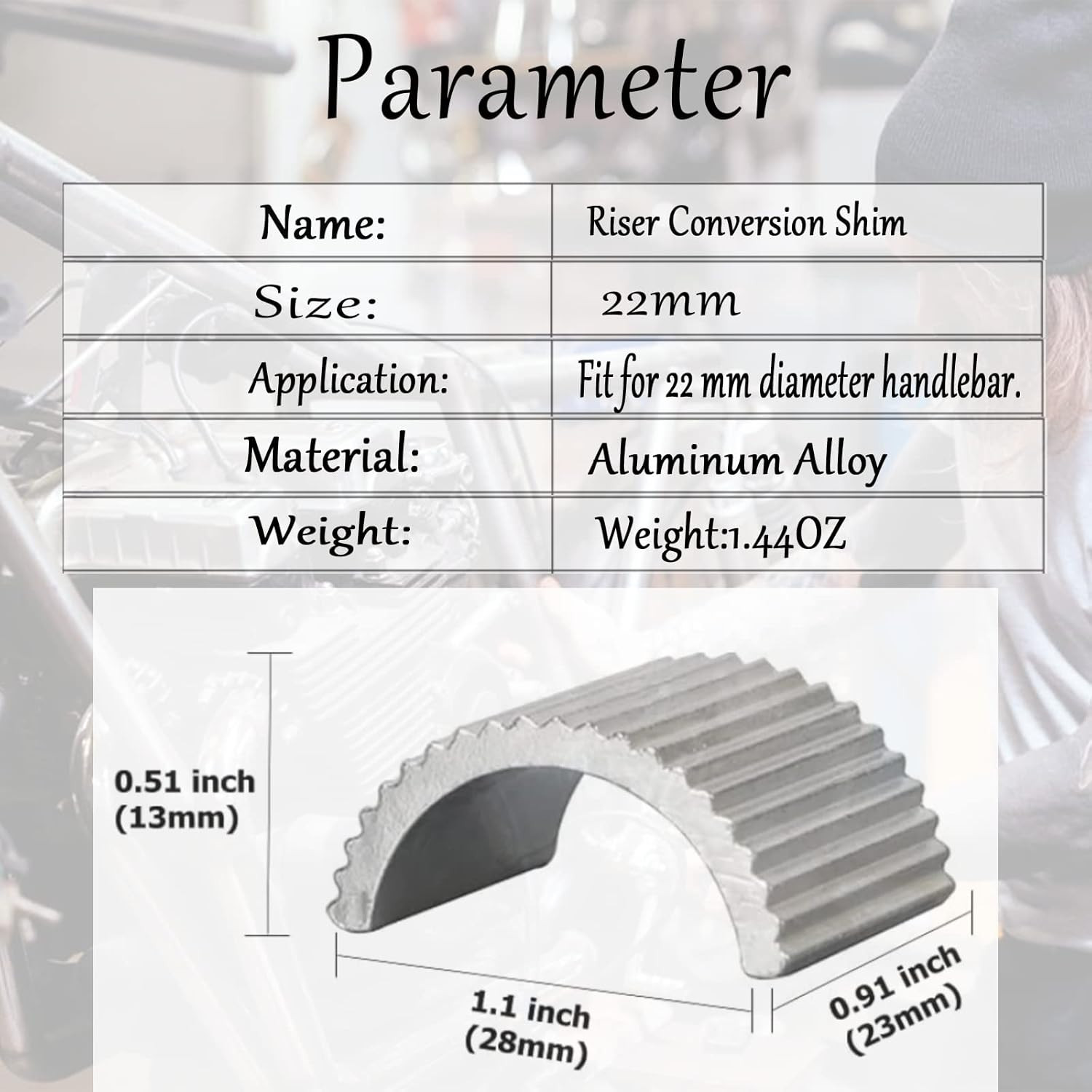 4Pcs Universal Conversion Shims Spacer 7/8»/22Mm Handlebar to 1»/25Mm Risers H